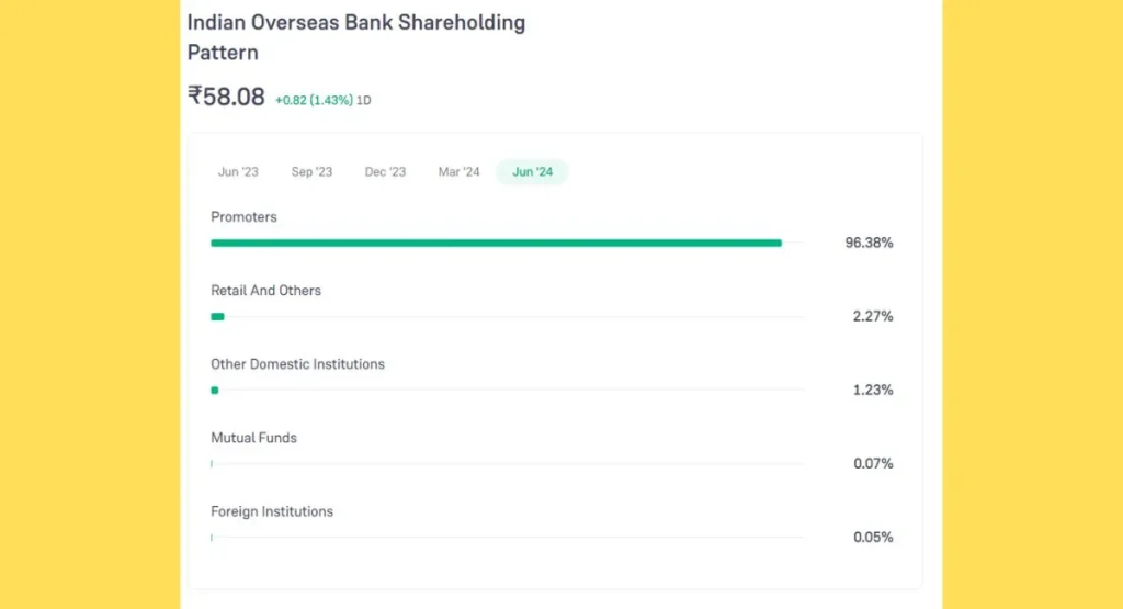 IOB Share Price Promoter Holding