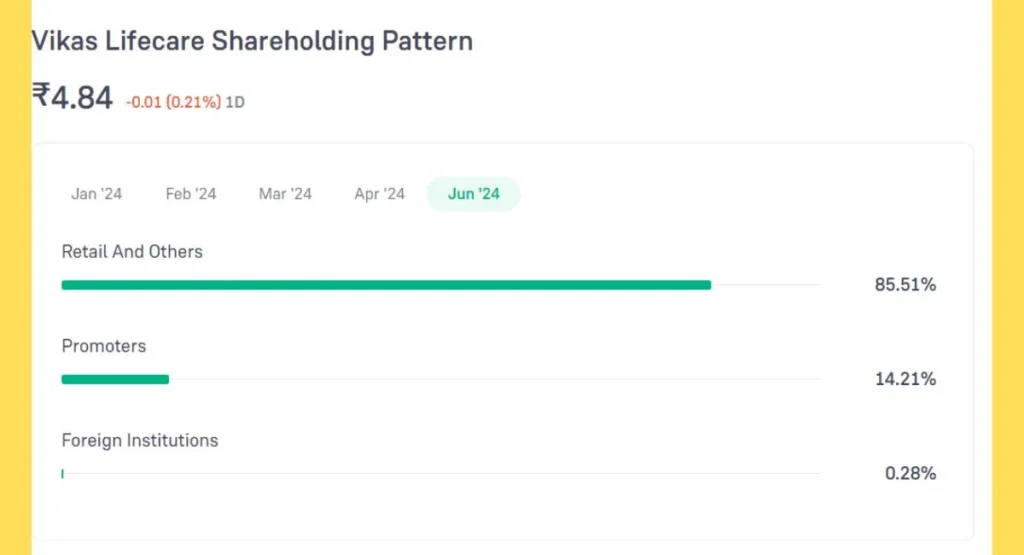 Vikas Lifecare Shareholding Pattern